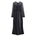 Women Clothing Winter Sexy Long Sleeve Lace Stitching Dress
