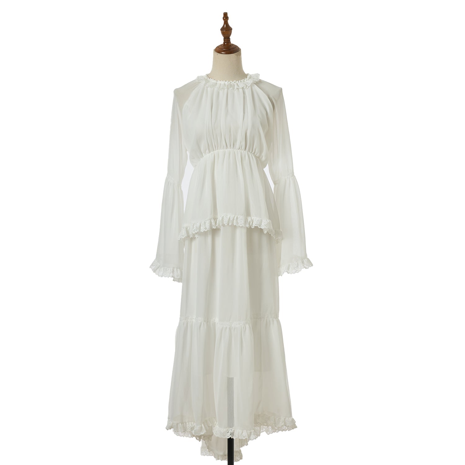 Woman Dress With Ruffled Edge Trim