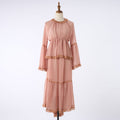 Woman Dress With Ruffled Edge Trim