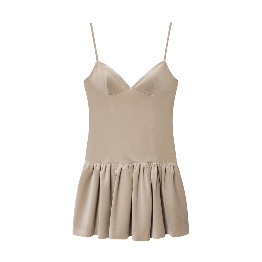 Fall Women Clothing Camisole Fluffy Short Dress