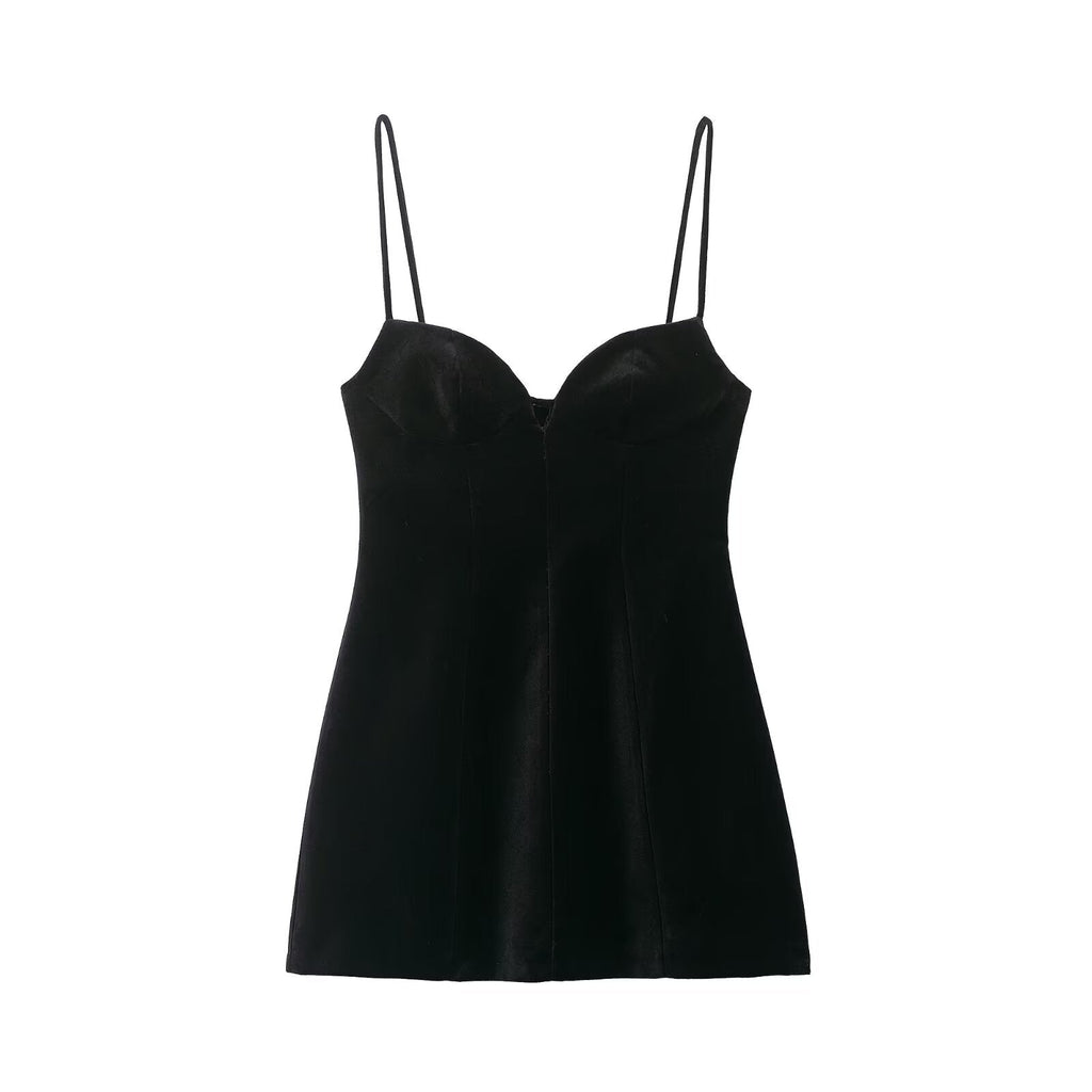 Women Clothing Summer Fluffy Hem Camisole Short Dress