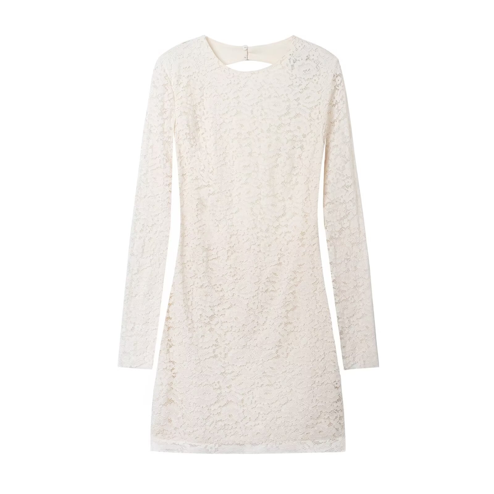 Fall Women Clothing Lace Backless Long Sleeves Wide Hem Long Sleeve Slimming Dress Women