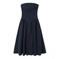 French Elegant Retro Vacation Elegant Sexy Tube Top Lace up Waist Controlled Slimming Dress