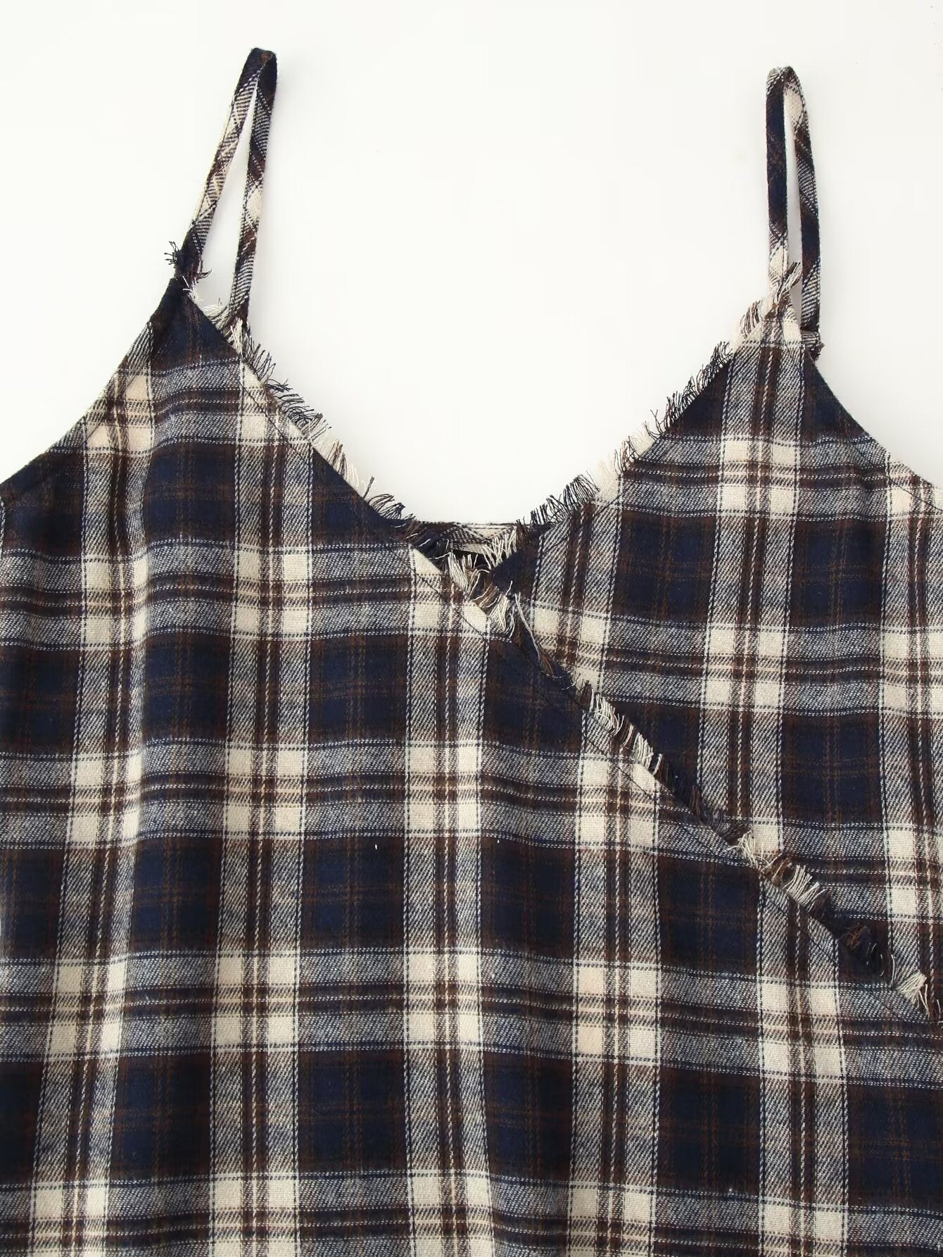 Women All Match Asymmetric Plaid Dress