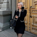 Women Autumn Long Sleeved Buttoned Knitted Cardigan Short Dress