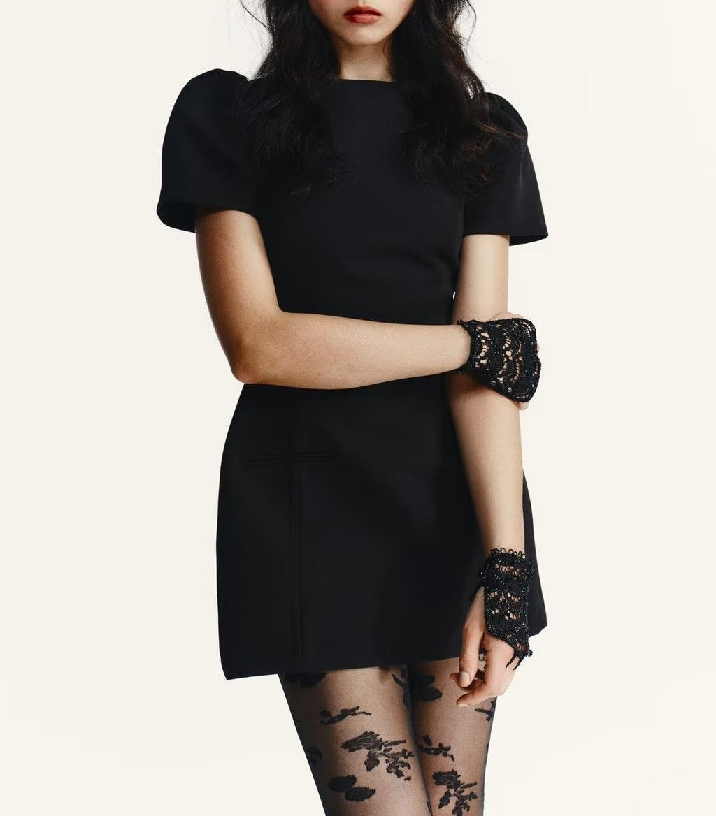 Homemade Women Clothing Short Pleated Pocket Dress