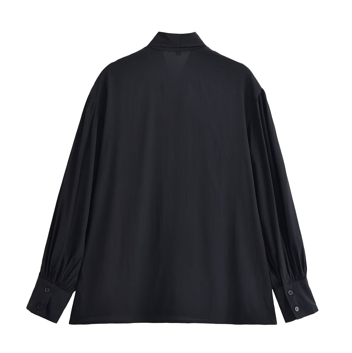 Women Clothing Winter Shirt Loose Bow Decoration Drape Shirt