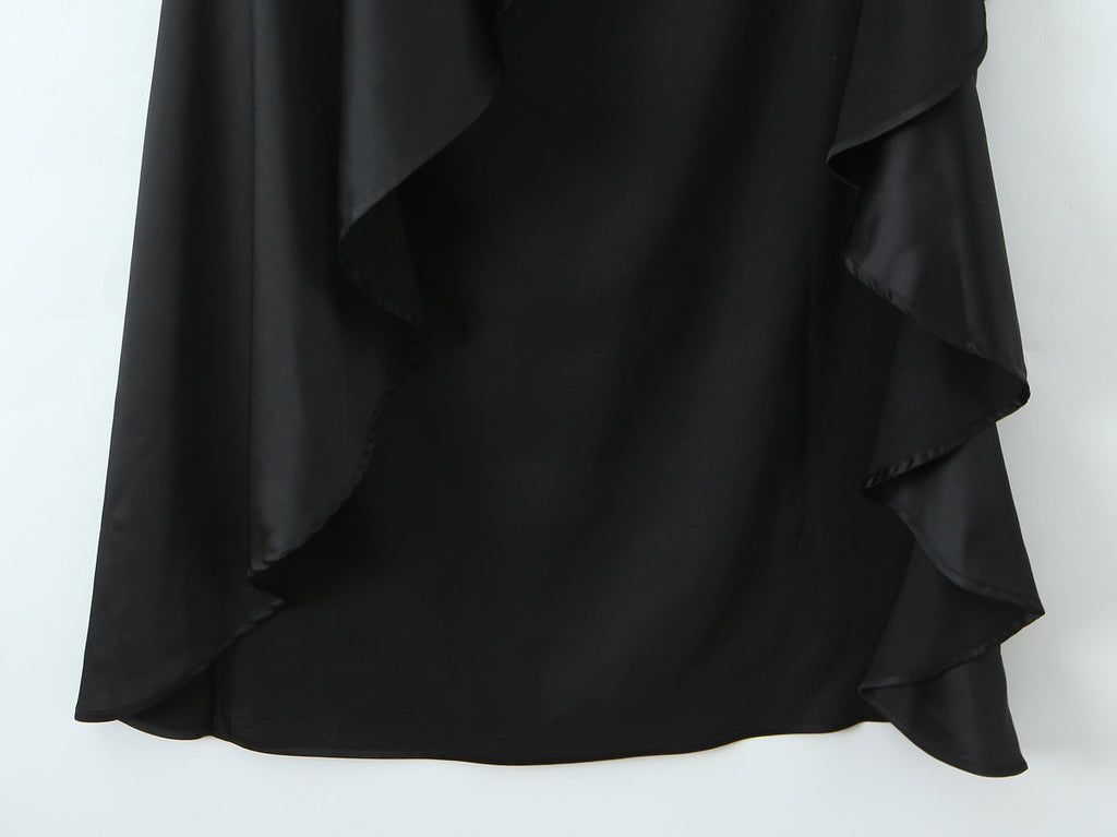 Women Clothing Fashionable Western Irregular Asymmetric Sexy Split Dress