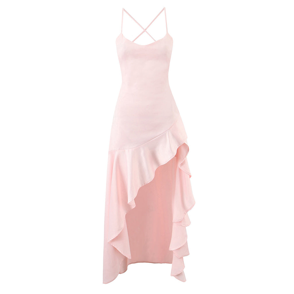 Women Clothing Fashionable Western Irregular Asymmetric Sexy Split Dress