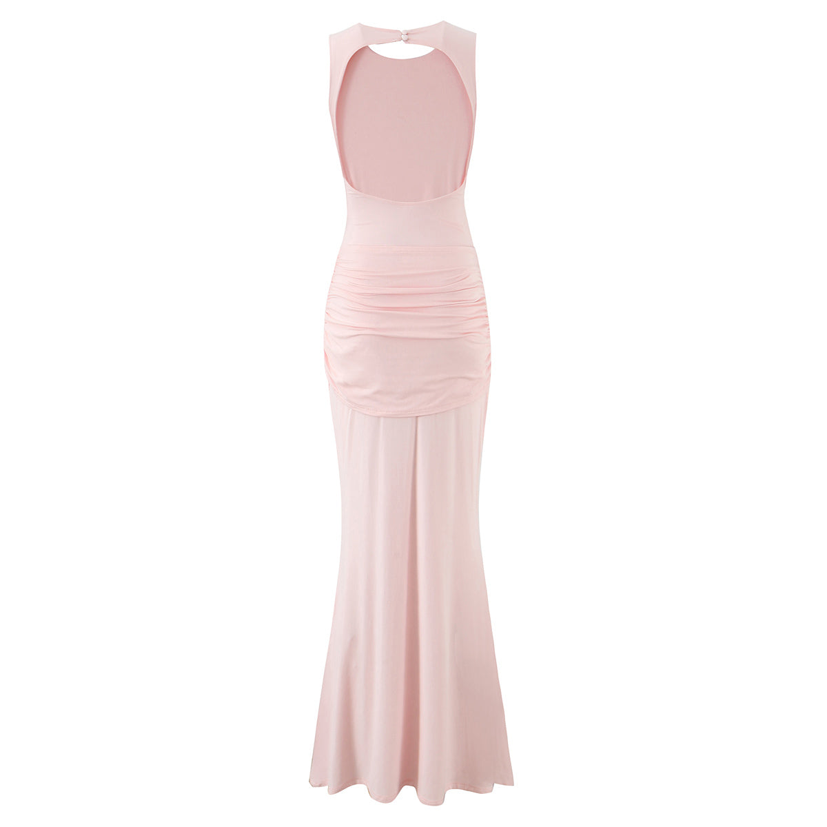 Slim Fit Standard Pleating Twisted Sleeveless Dress Women Summer Elegant Backless Tight Waist Sexy Maxi Dress
