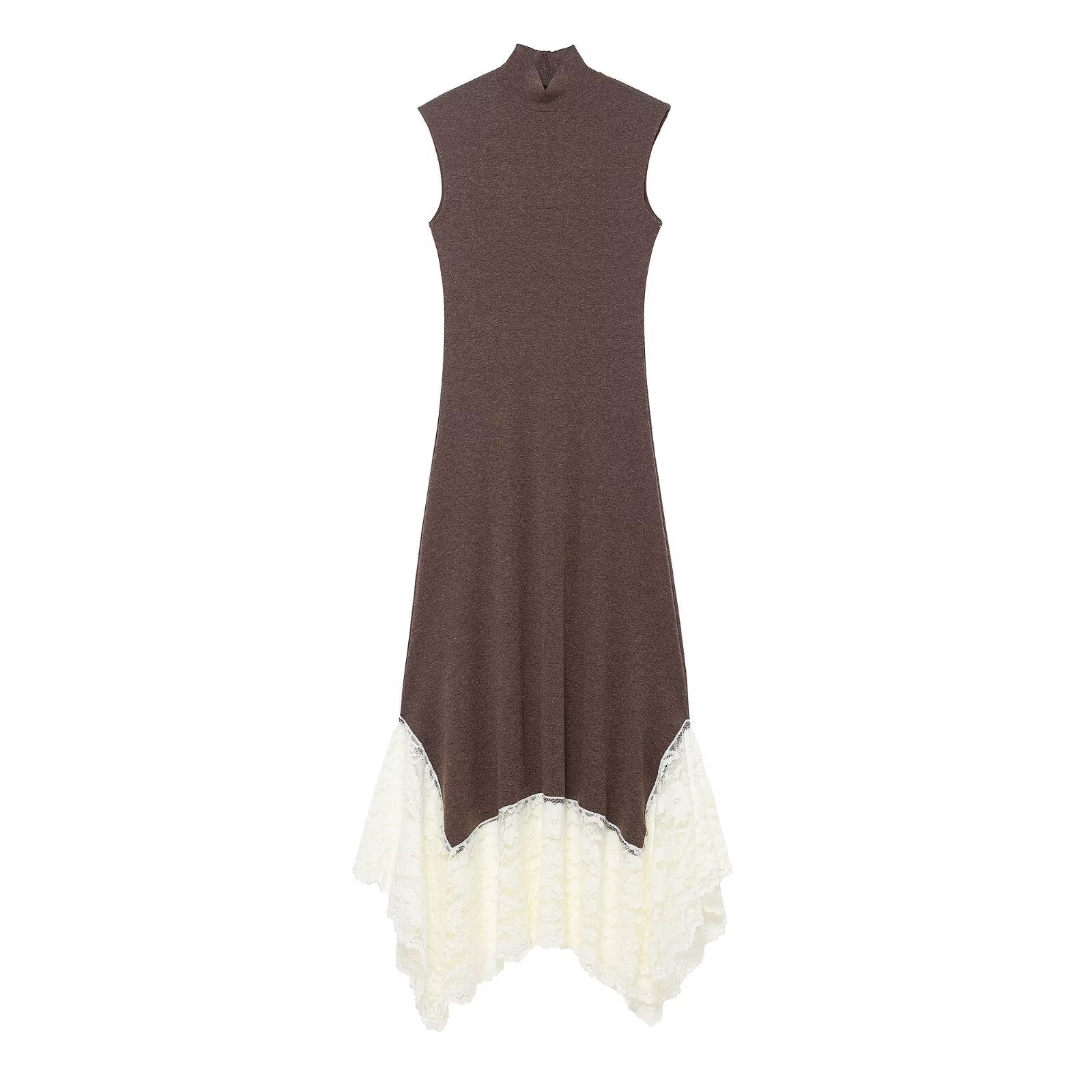Women Clothing Lace Stitching Maxi Dress