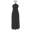 Women Clothing French Vacation Polka Dot Backless Sexy Halter Cami Dress