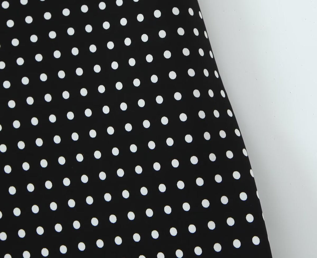 Women Clothing French Vacation Polka Dot Backless Sexy Halter Cami Dress