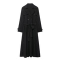 Autumn Winter Women Clothing Waist Controlled Western Trench Coat Dress Women