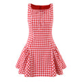 Retro Small Pleated Waist Tight Suspender Plaid Dress Temperamental Minority Sleeveless Sexy Short Dress