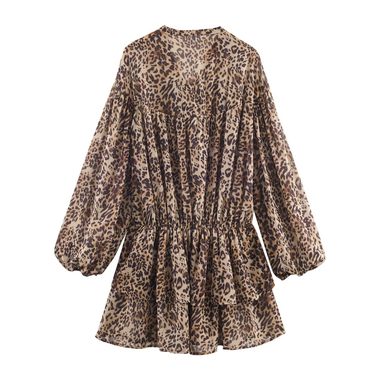 Women Clothing Animal Print Laminated Decoration Dress