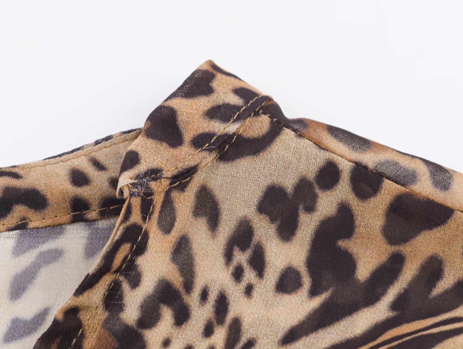Women Clothing Animal Print Laminated Decoration Dress
