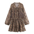 Women Clothing Animal Print Laminated Decoration Dress
