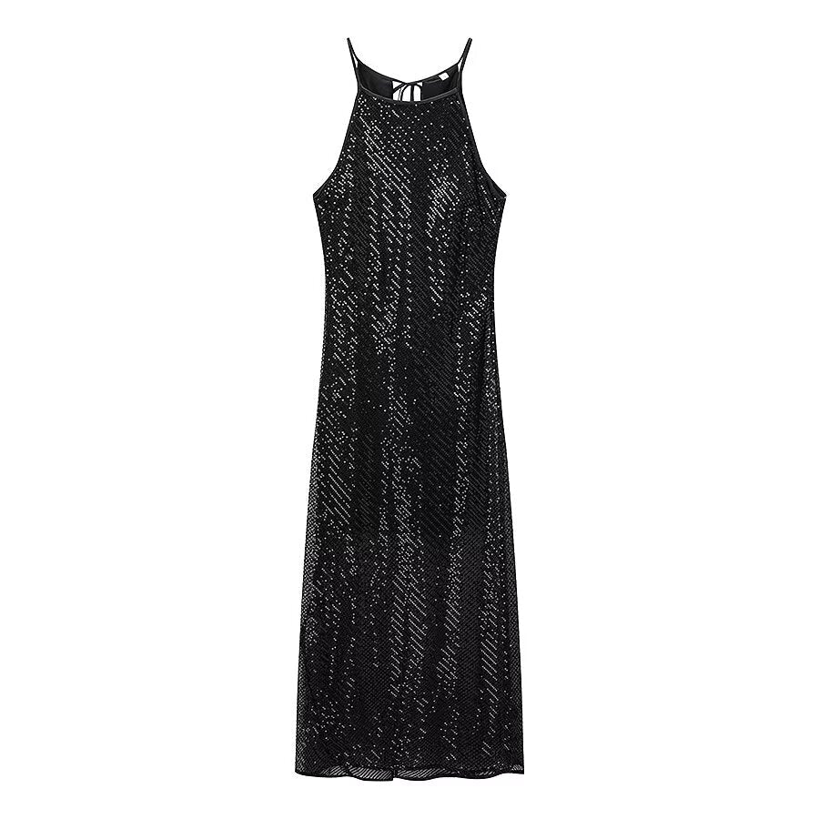 Women Clothing Winter Sexy Design Sequined Slim Dress