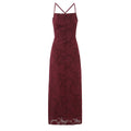 Off Shoulder Fitted Waist Backless Lace up Strap Dress Women Retro Elegant Jacquard French Maxi Dress