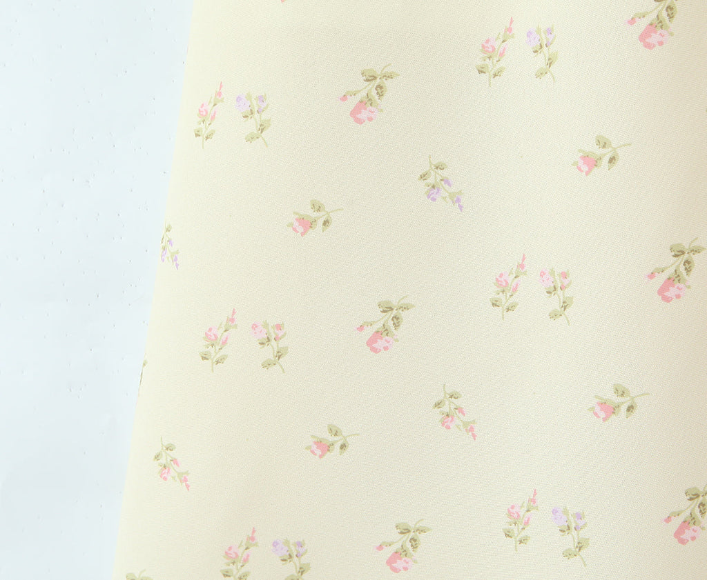 Women Clothing French Yellow Floral Drawstring Strap Dress Summer Sweet Slim Fit Vacation Beautiful Dress