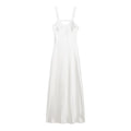 Autumn Silk Satin Texture Midi Skirt Dress