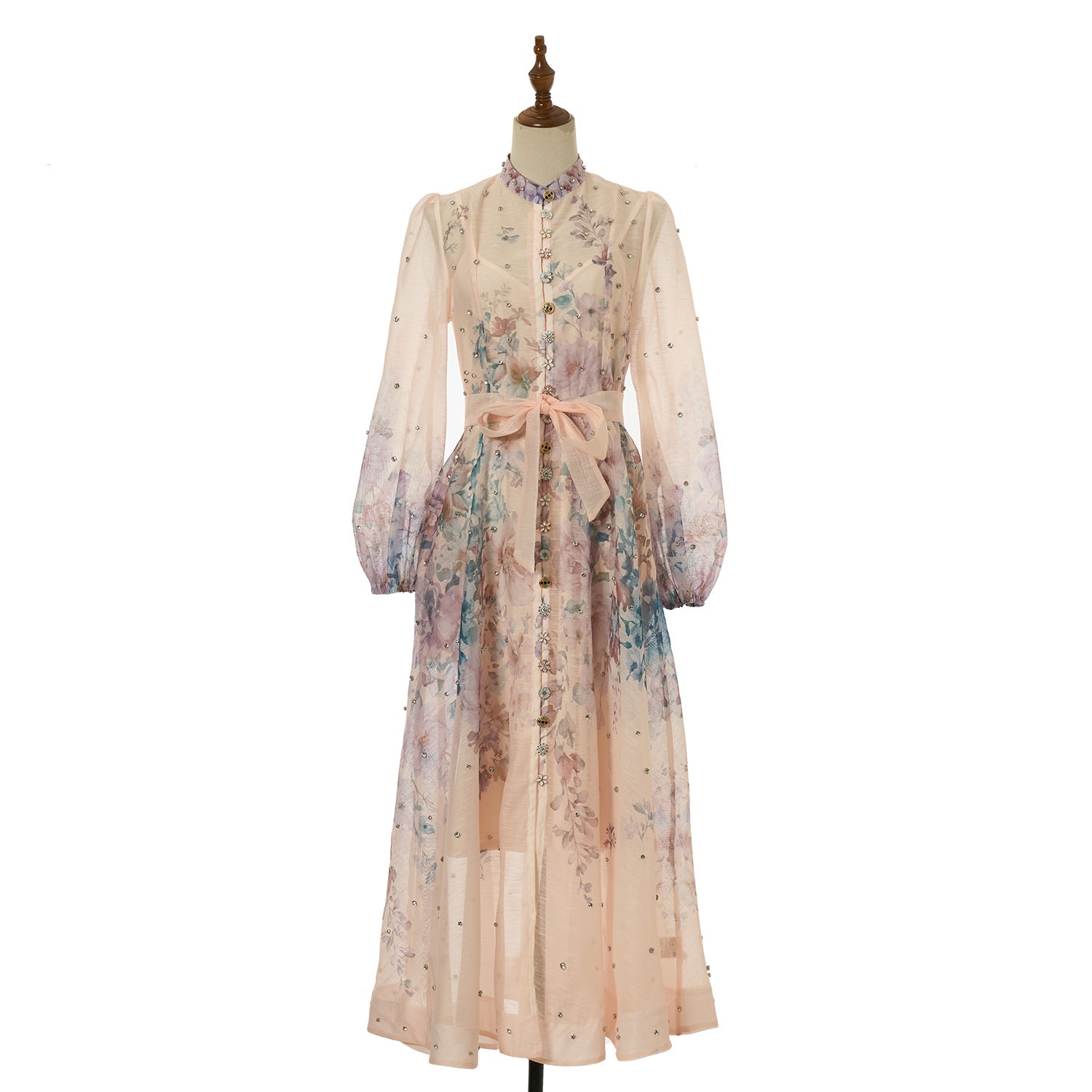 Women Printed Diamond Long Dress Two Piece Sets