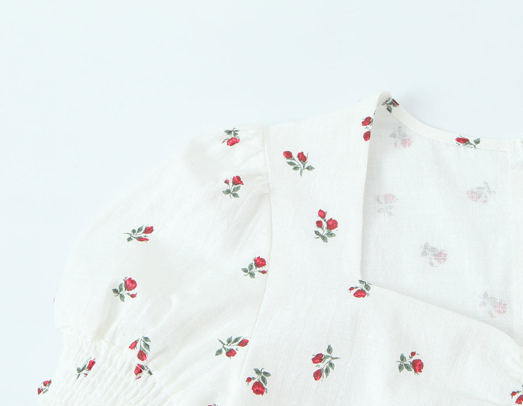 Autumn Women Clothing Waist Controlled Fashionable Sweet Puff Sleeve Dress Women