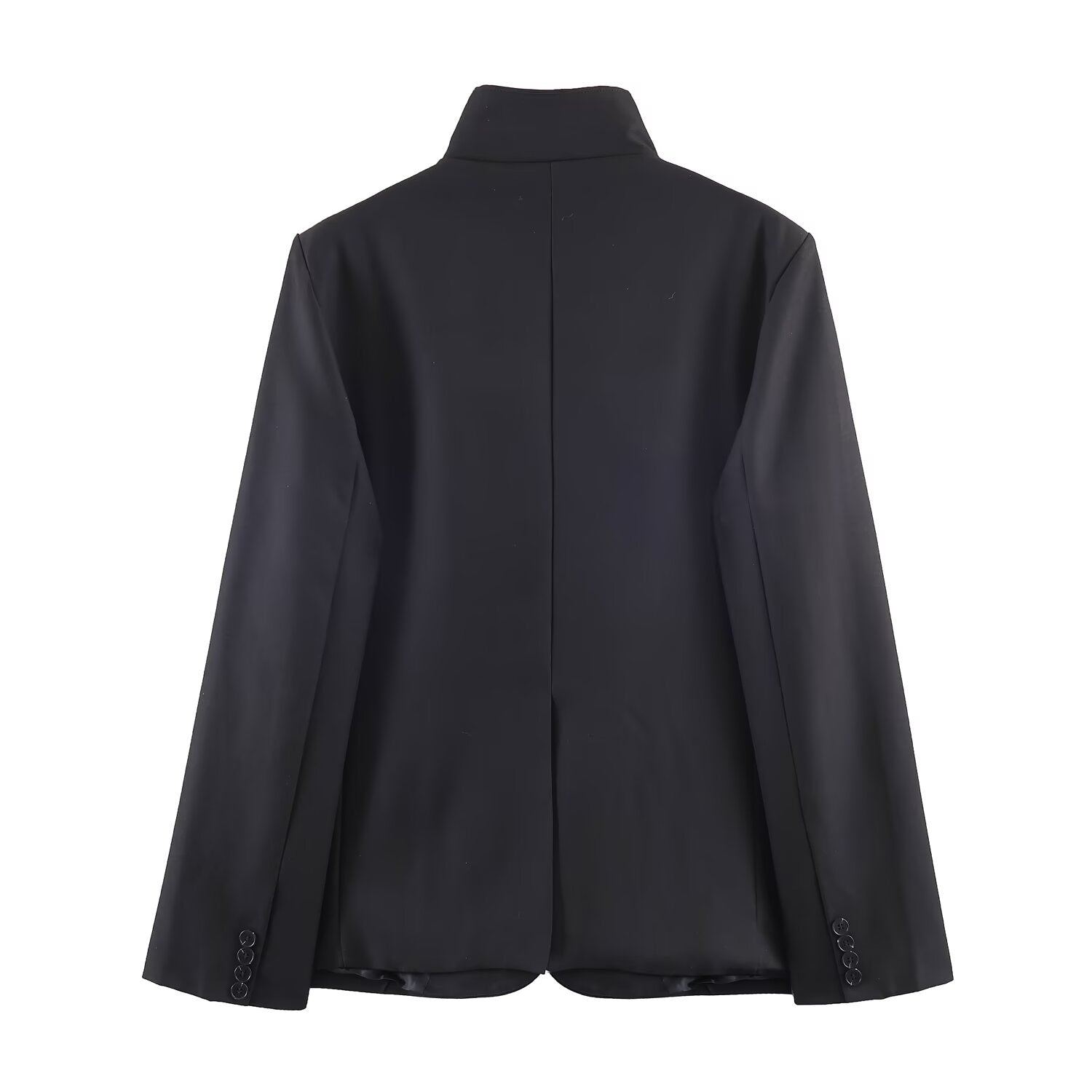 Autumn Winter Stand up Collar Blazer Mid Waist Wide Leg Trousers