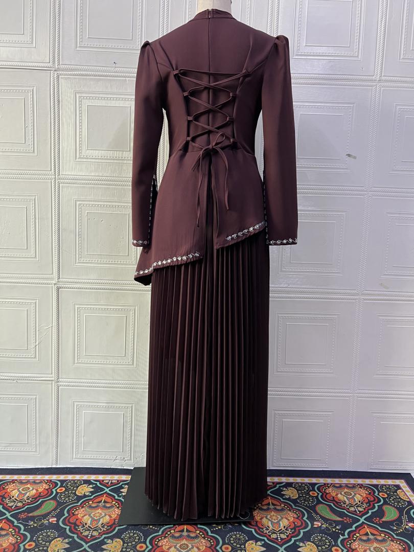 Fall Solid Color Rhinestone French Dress Twet