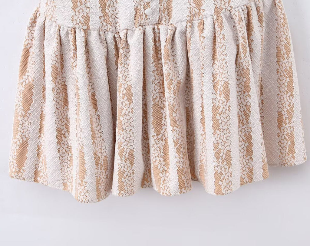 Winter Pure Wind Sleeveless round Neck Sexy Backless Lace Patchwork Waist Slimming Dress
