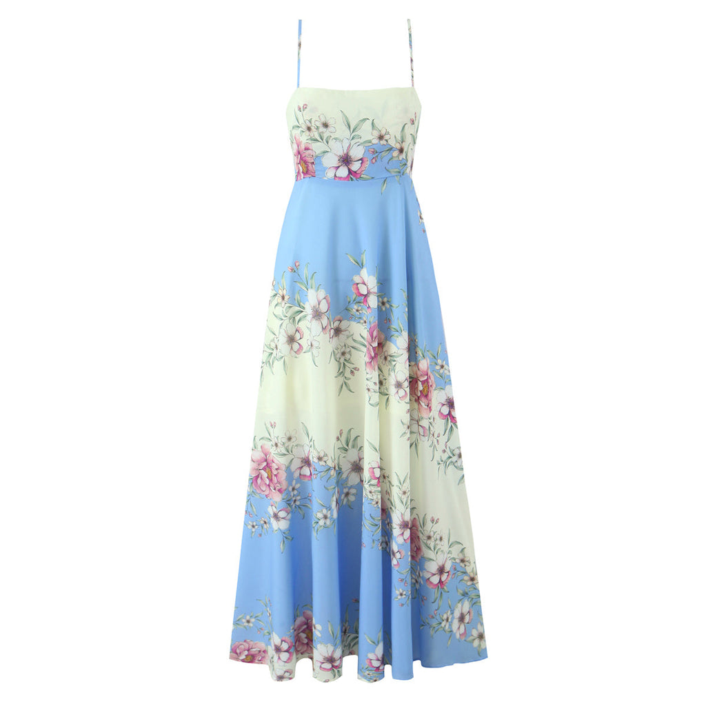 Women Clothing Summer Elegant Graceful Vacation Slimming Positioning Printed Dress