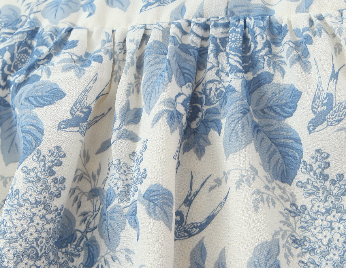 Floral Swallow Print Slim Fit Slimming Large Cami Dress for Women Spring