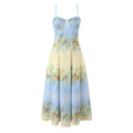 Vacation Positioning Printed Dress Sexy Backless Slim Fit Strap Tube Top Dress