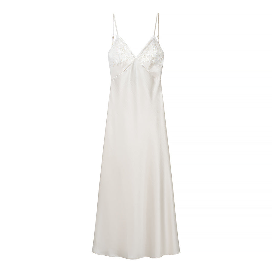 Women Clothing Spring Sexy Lace Stitching Satin Dress