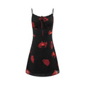 Summer Romantic Atmosphere Vacation Short Printed Waist Controlled Slimming Cami Dress