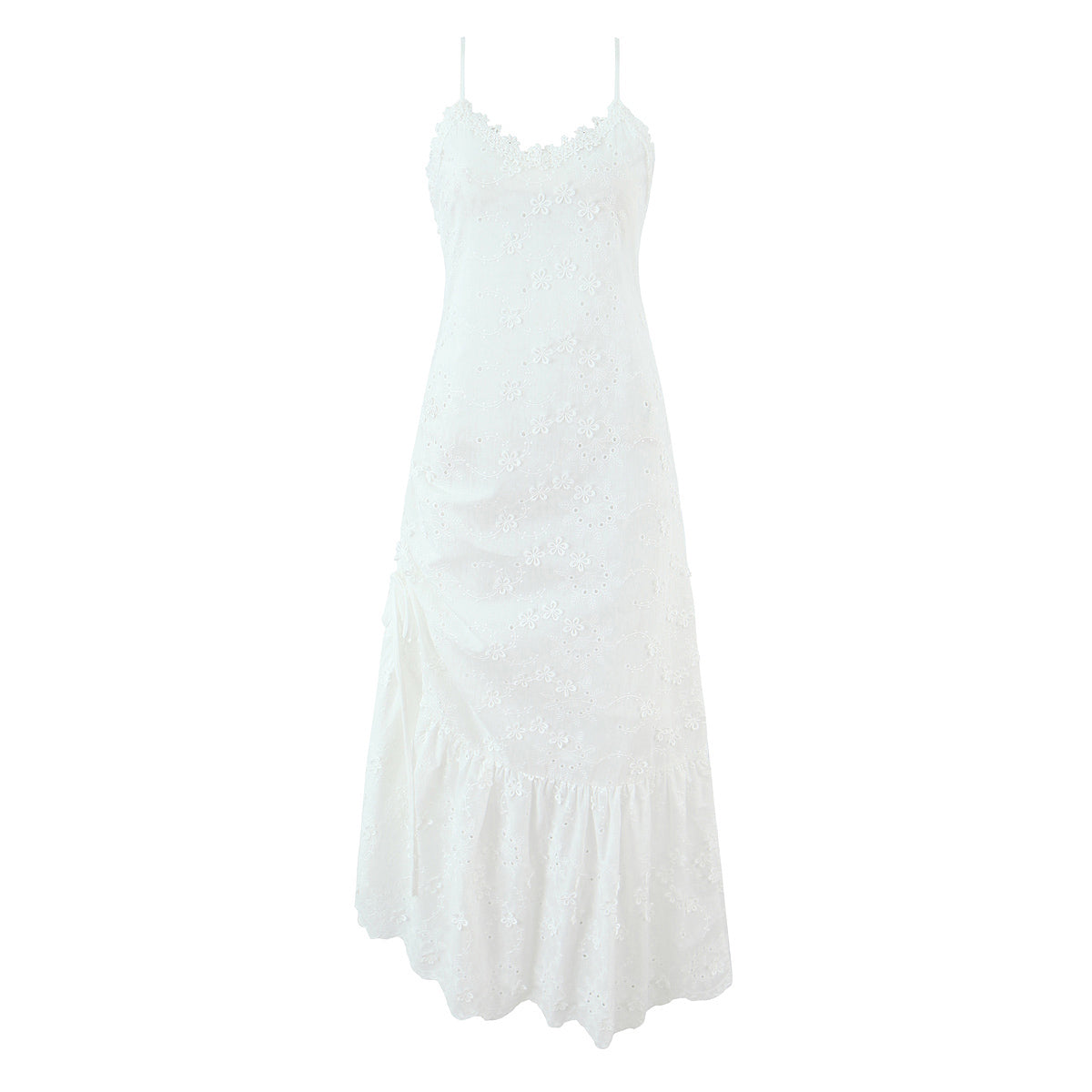 Women Clothing Exquisite Embroidered Floral Strap Dress