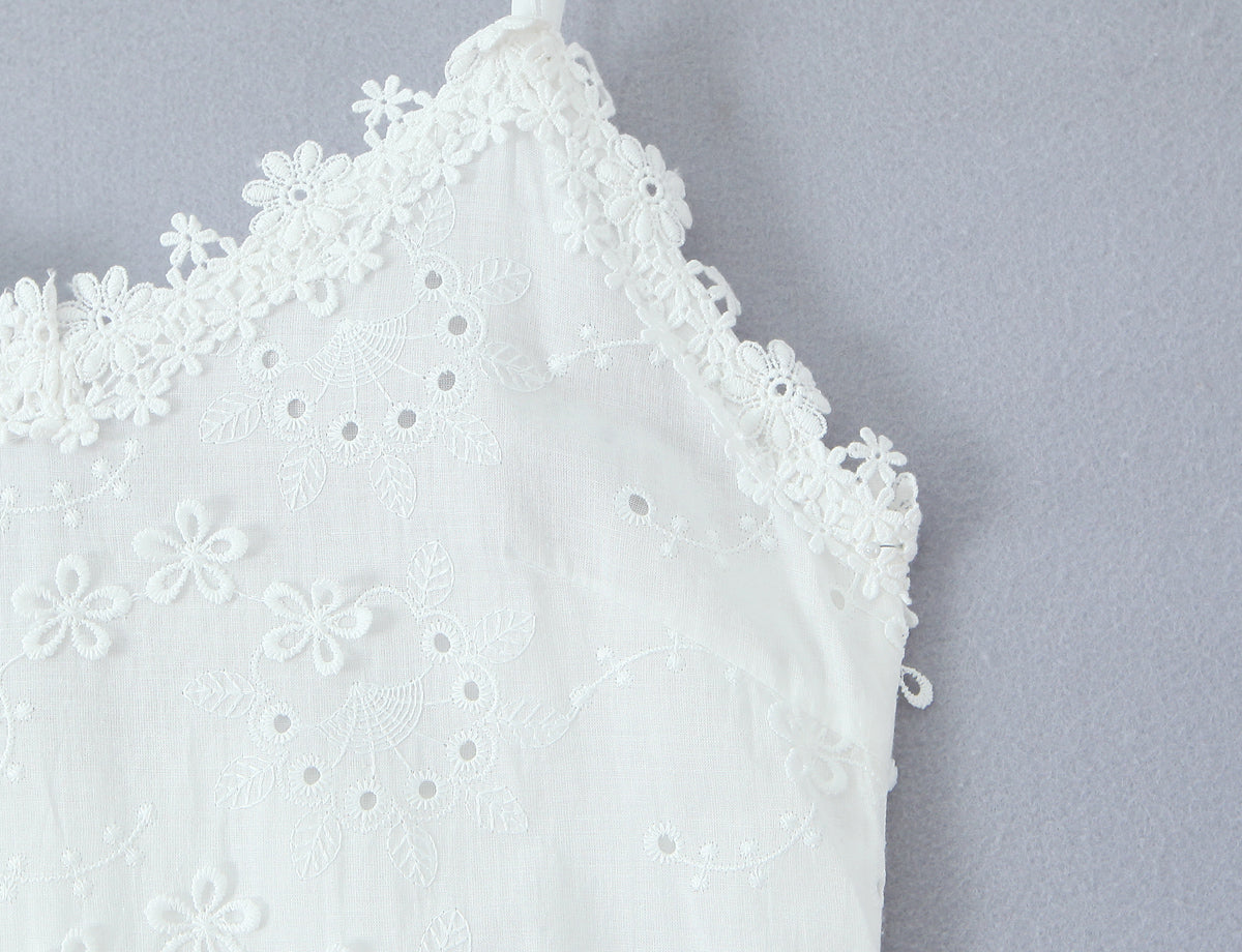 Women Clothing Exquisite Embroidered Floral Strap Dress