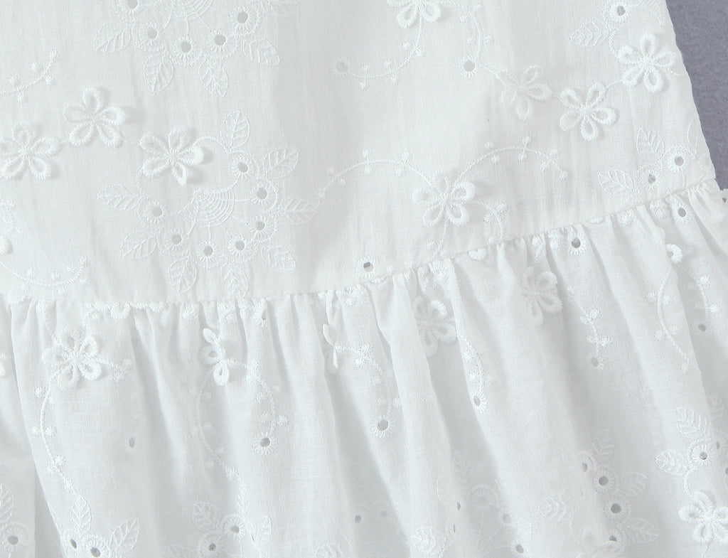 Women Clothing Exquisite Embroidered Floral Strap Dress