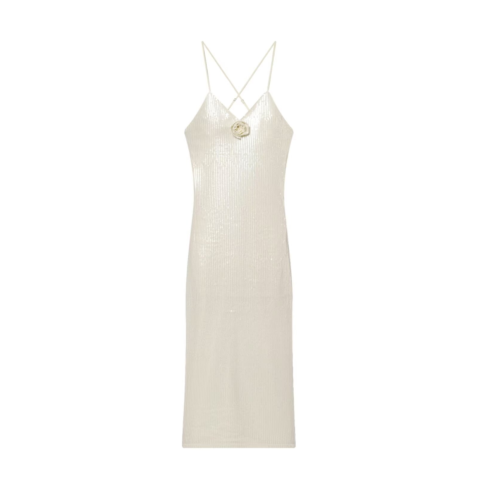 Hot Selling Women Summer High End Sequin Design Suspender Dress
