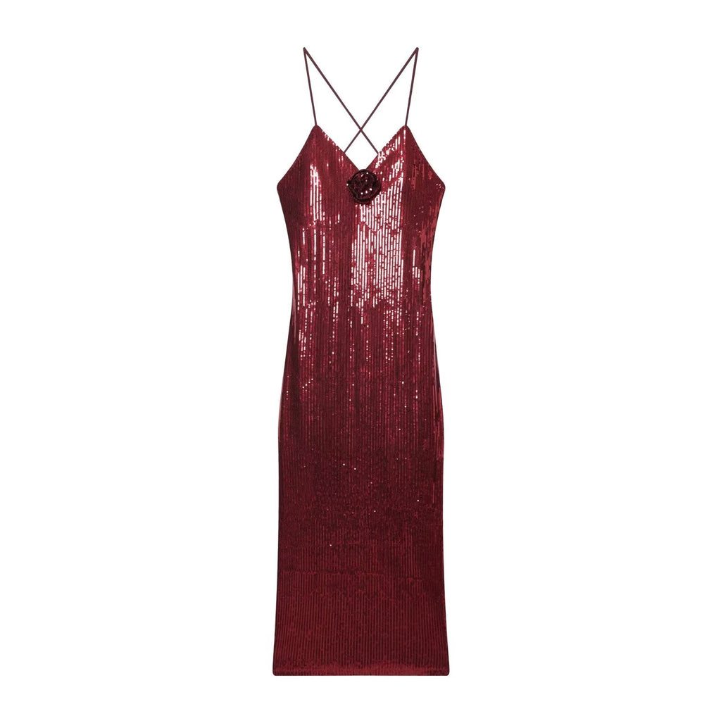 Hot Selling Women Summer High End Sequin Design Suspender Dress