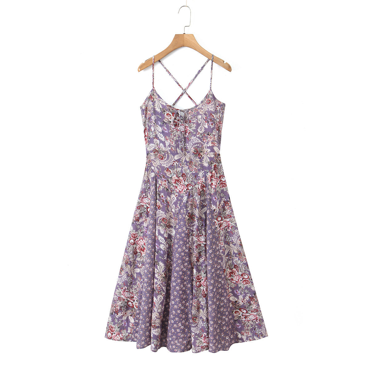 Women Summer All Match Casual Slim Fitting Patchwork Strap Dress