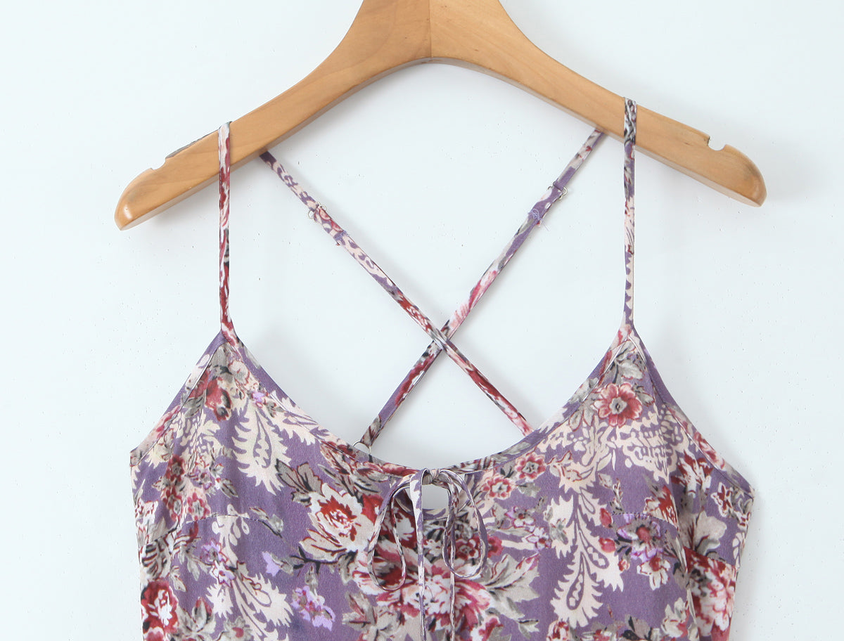 Women Summer All Match Casual Slim Fitting Patchwork Strap Dress
