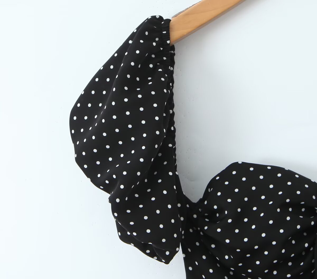 French Flying Sleeve Polka Dot Dress Women Retro Sexy off Shoulder Tube Top Lace up Waist A line Skirt