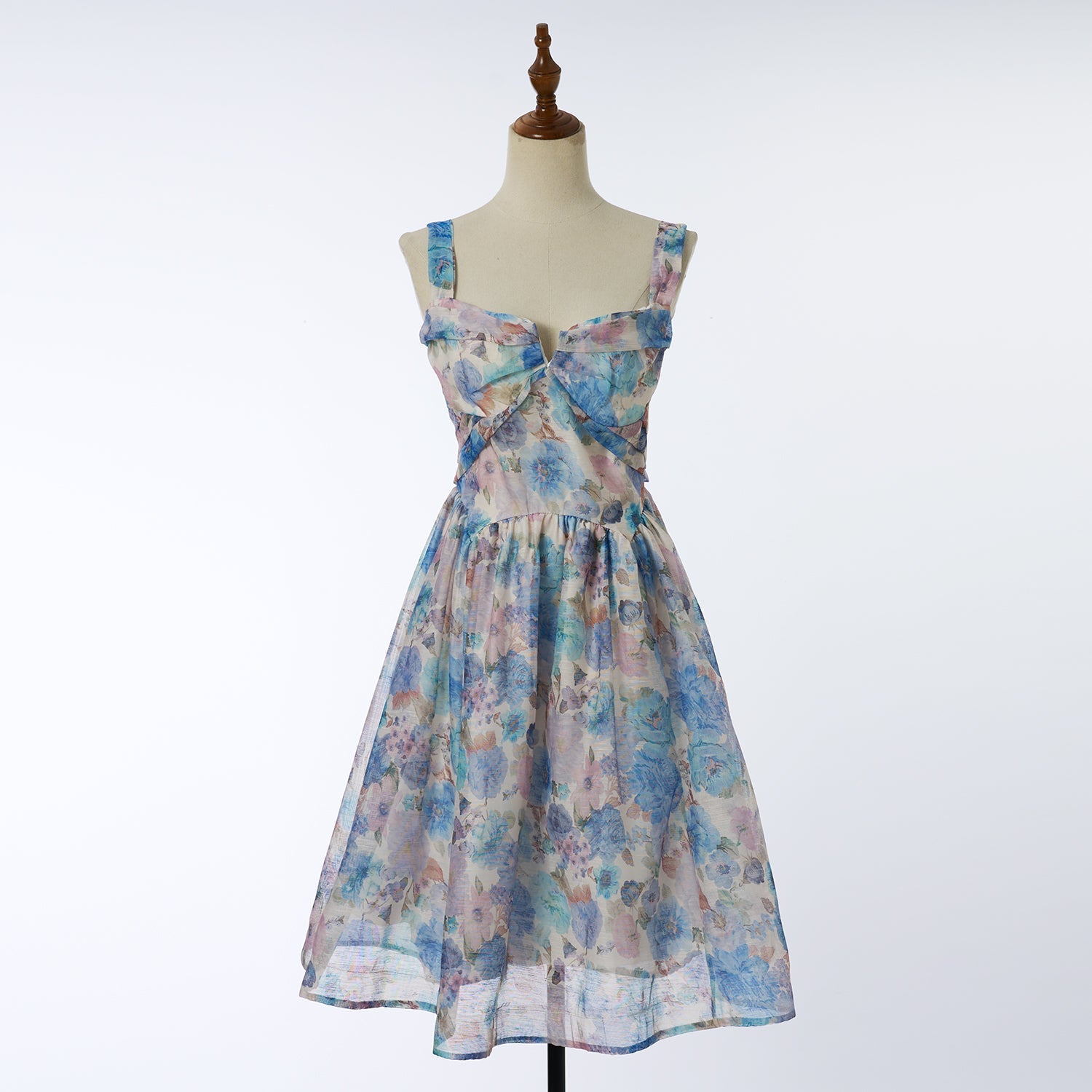 Women Elegant Silk And Linen Pleated Short Dress With Vacation Style