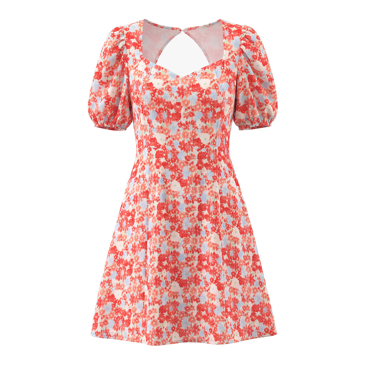 Autumn Winter Women Clothing Waist Controlled Western French Printed Slim Dress