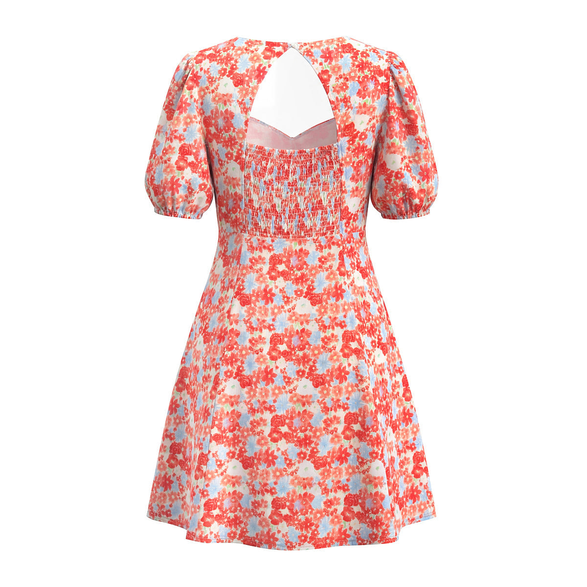Autumn Winter Women Clothing Waist Controlled Western French Printed Slim Dress
