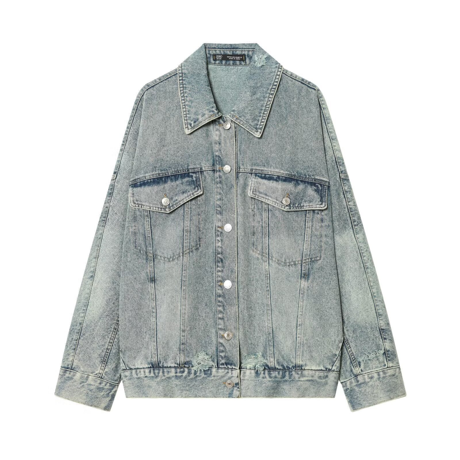 Women Clothing Fashionable Casual Loose Large Board Denim Jacket