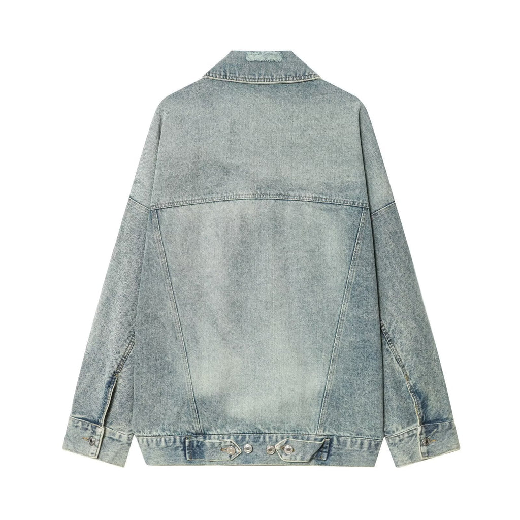 Women Clothing Fashionable Casual Loose Large Board Denim Jacket