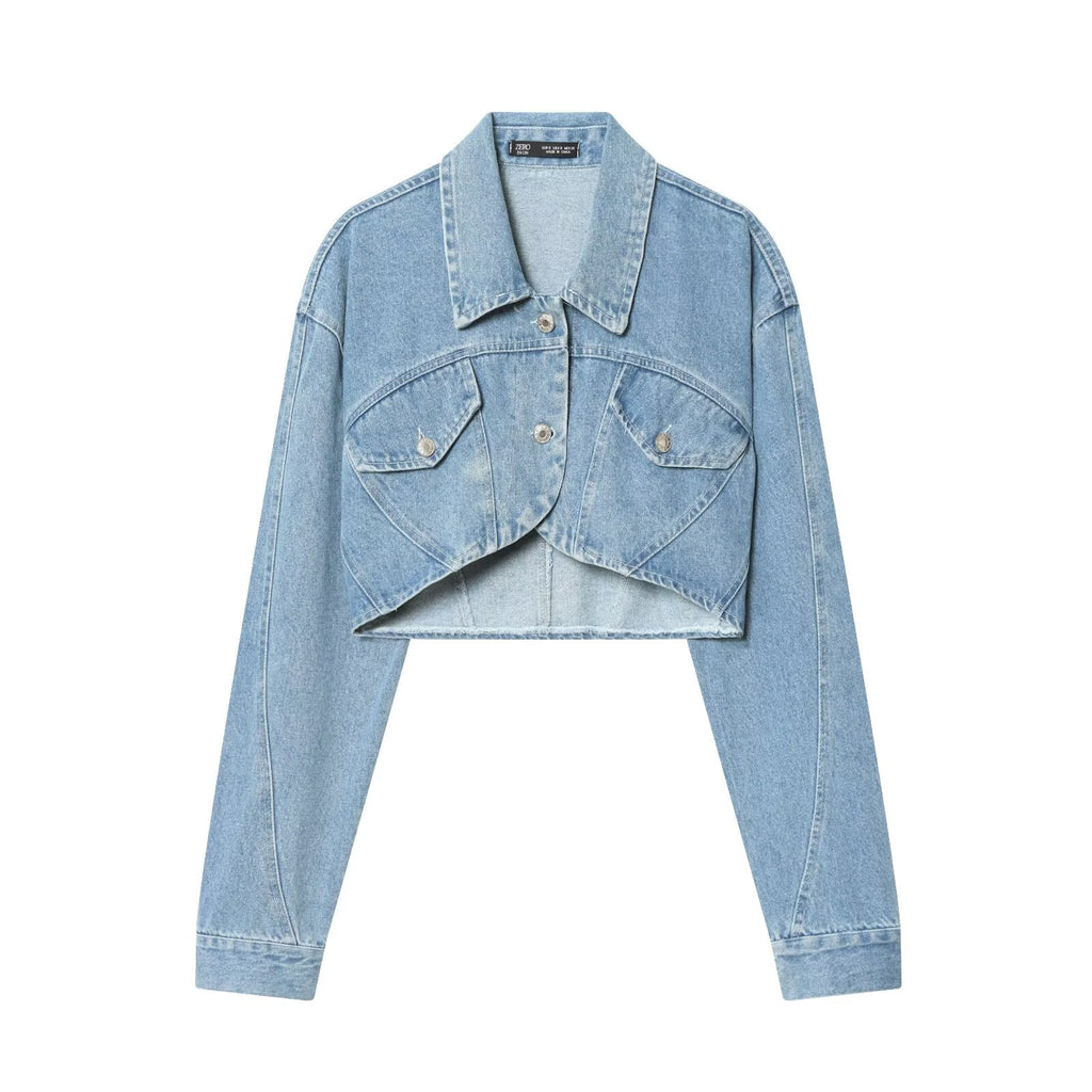 Women Clothing Spring Sexy Short Denim Jacket Coat